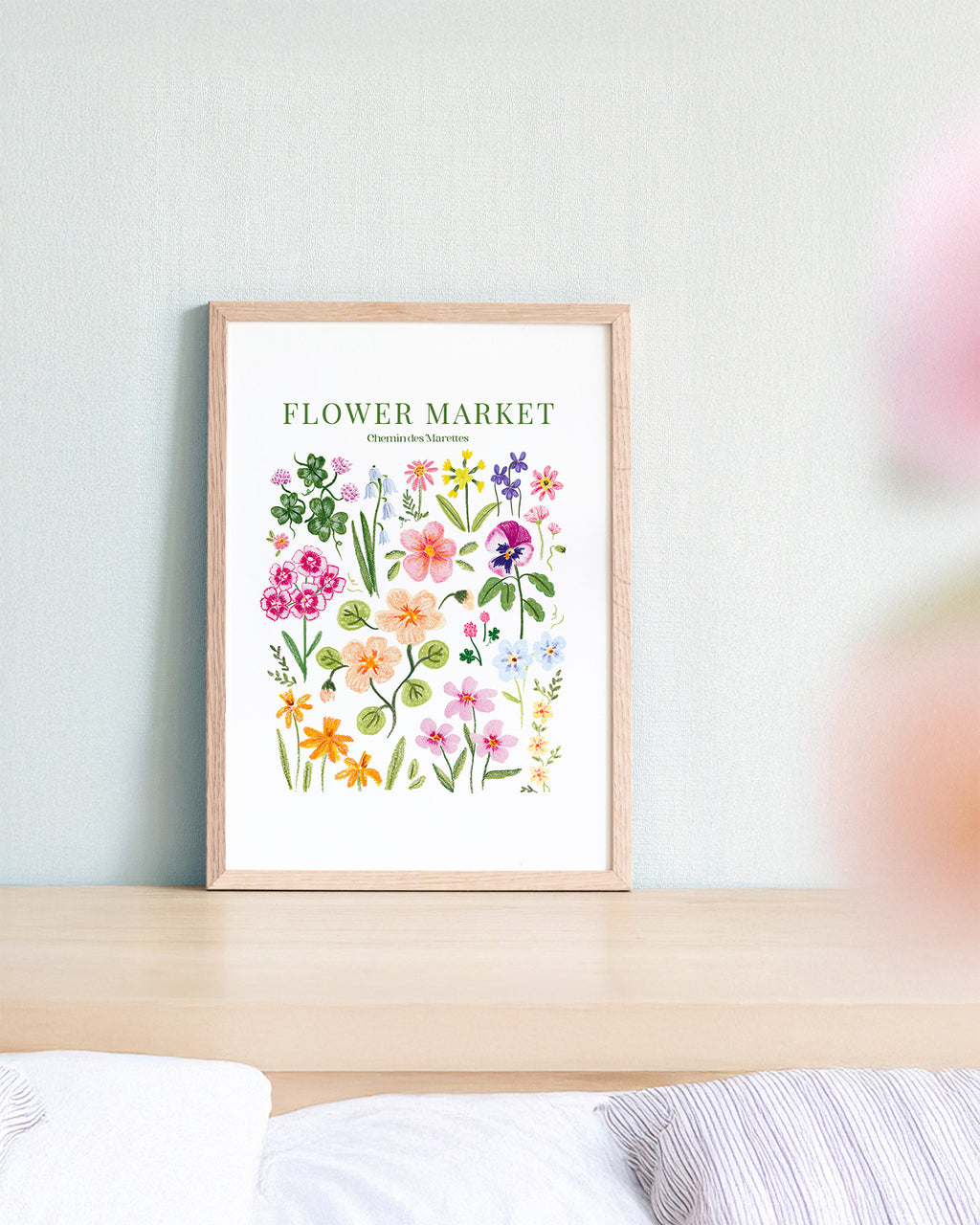 Affiche illustrée - Flower Market