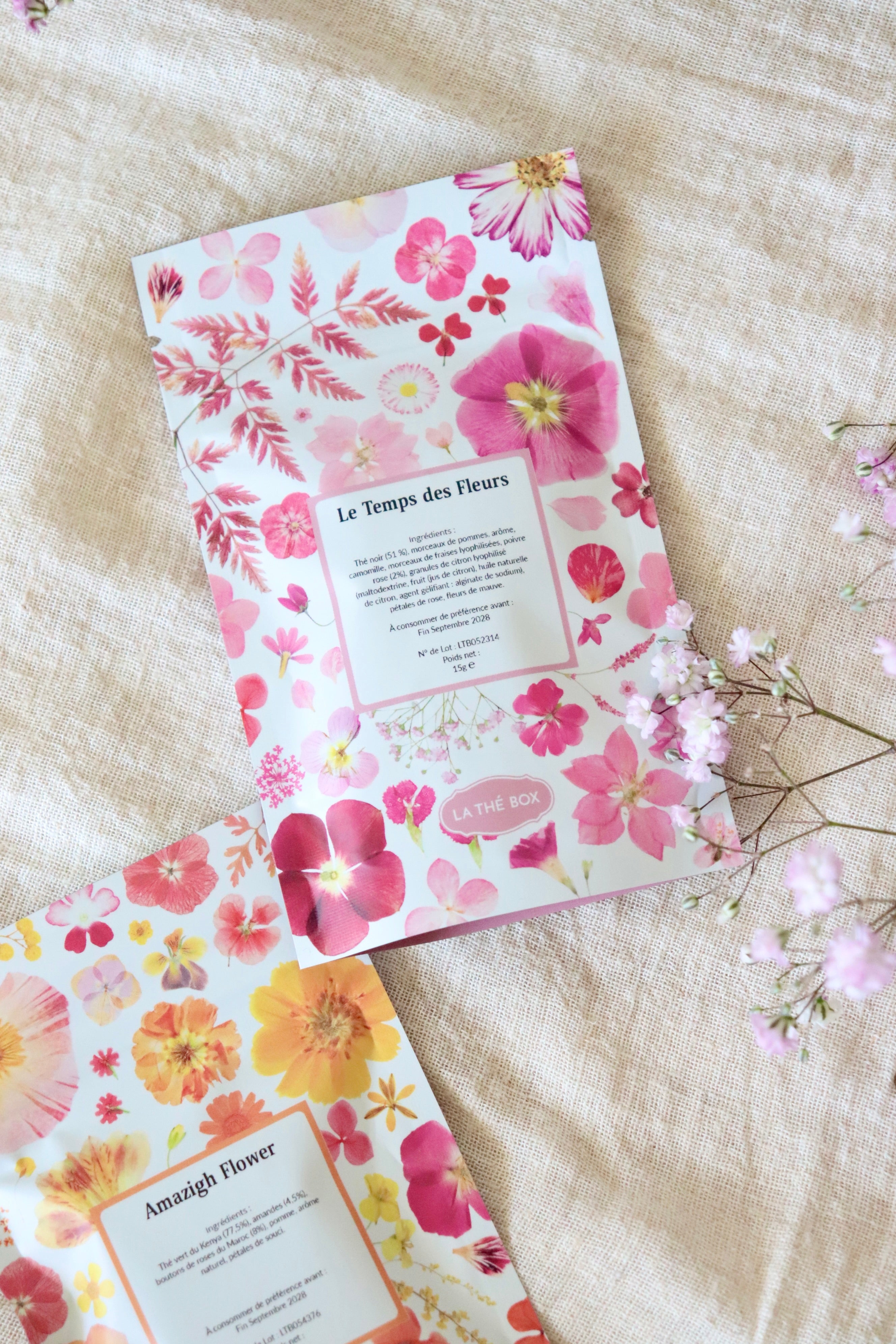 box-jardin secret sachet de thé rose chemin des marettes x la the box