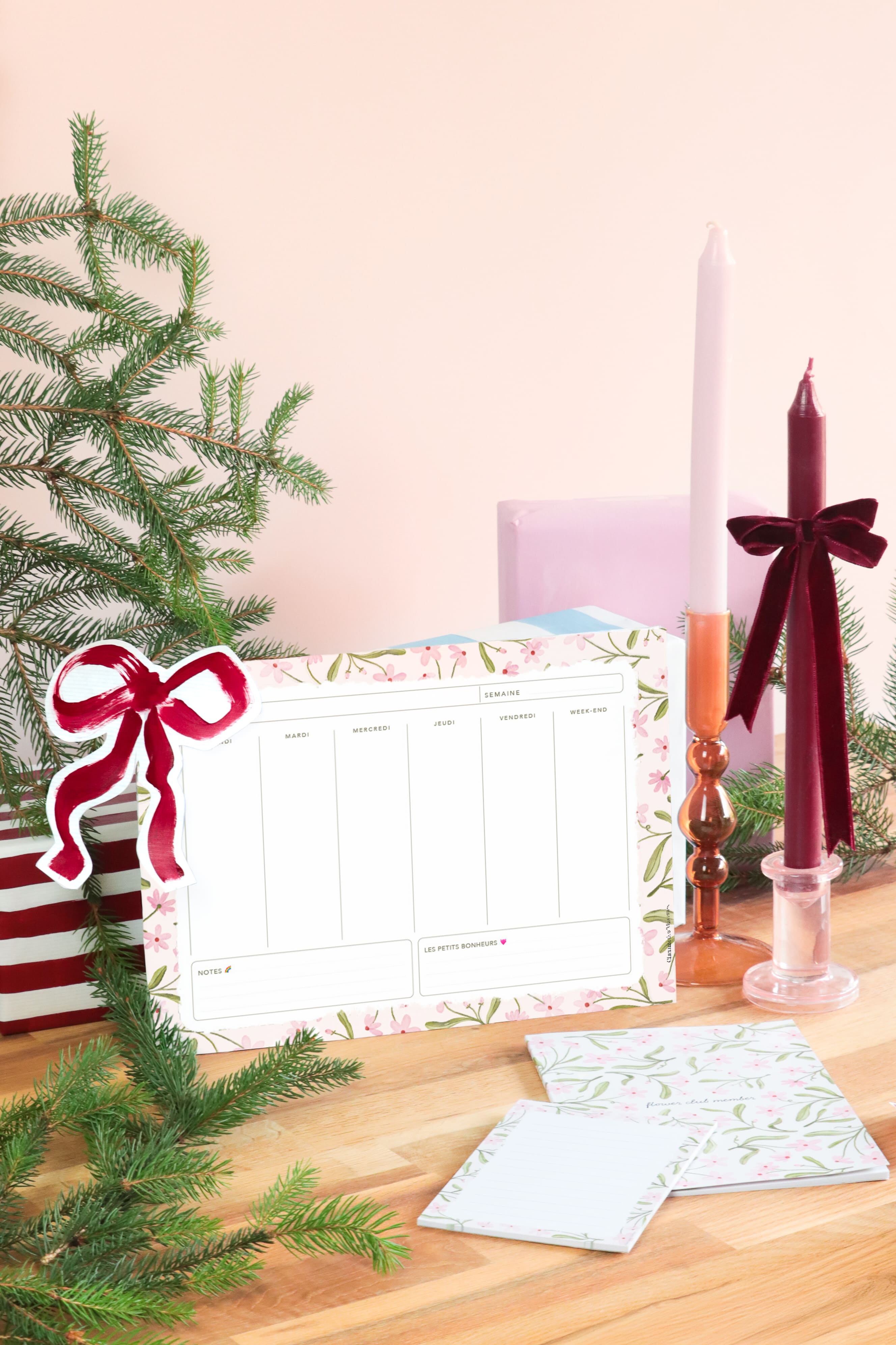 Pack semainier + bloc-notes + carnet