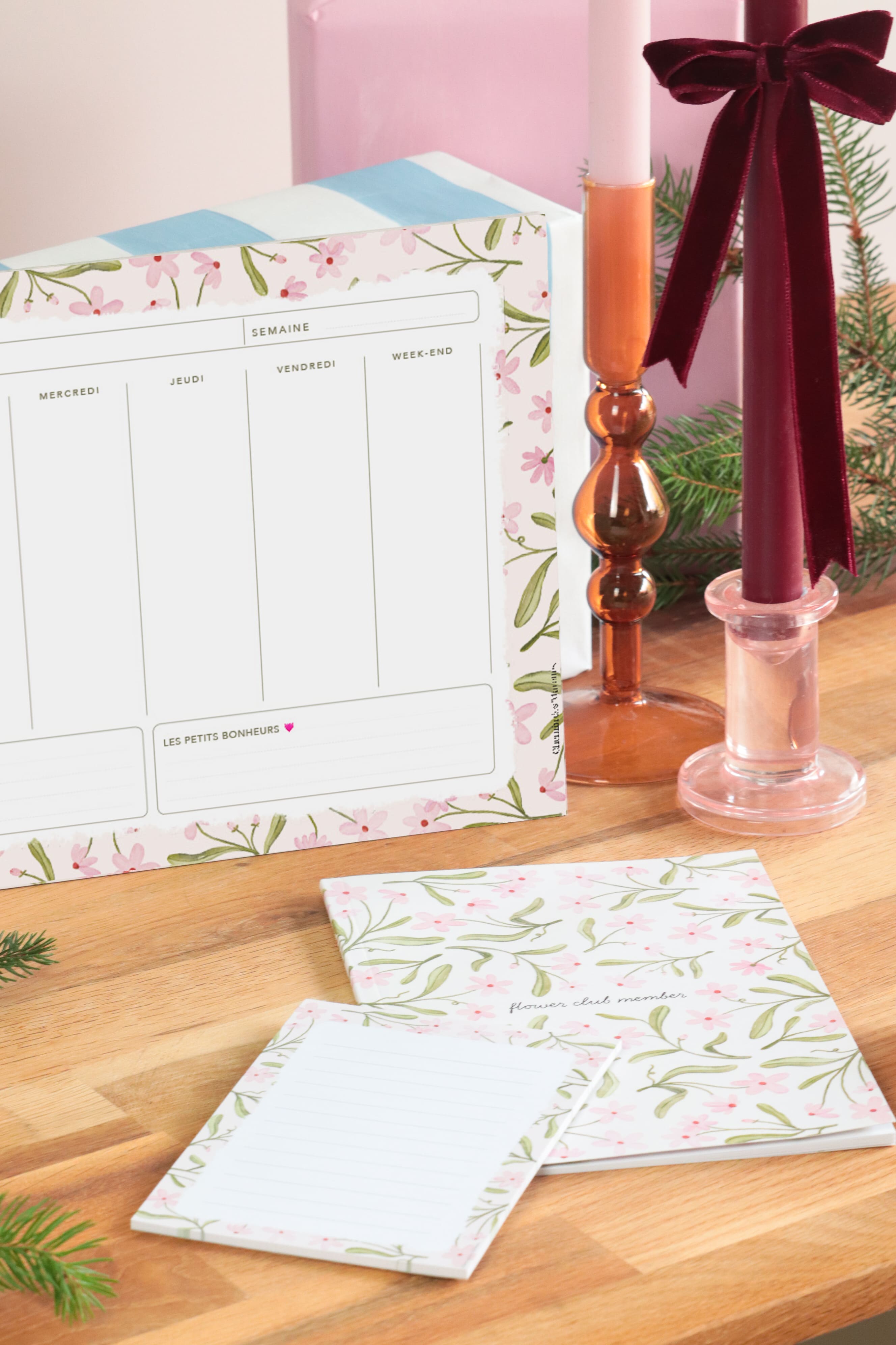 Pack semainier + bloc-notes + carnet