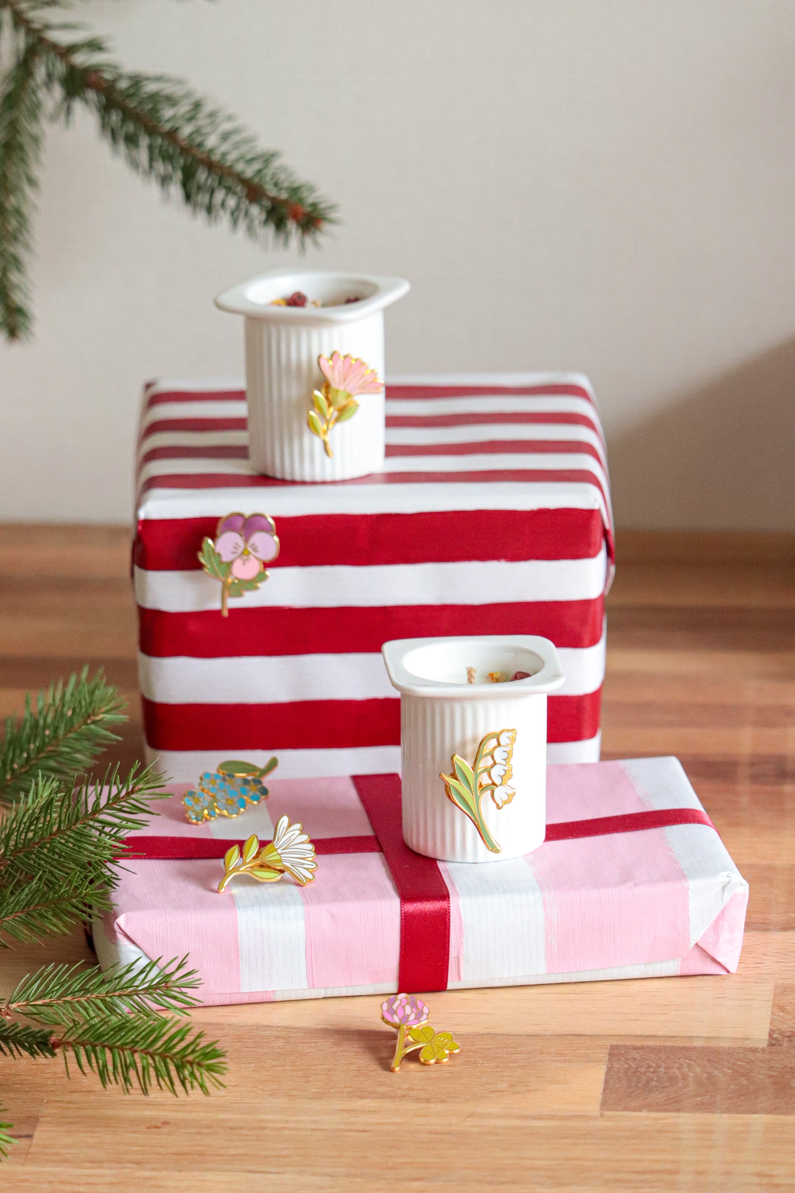 Pack bougie "petit suisse" + pin's