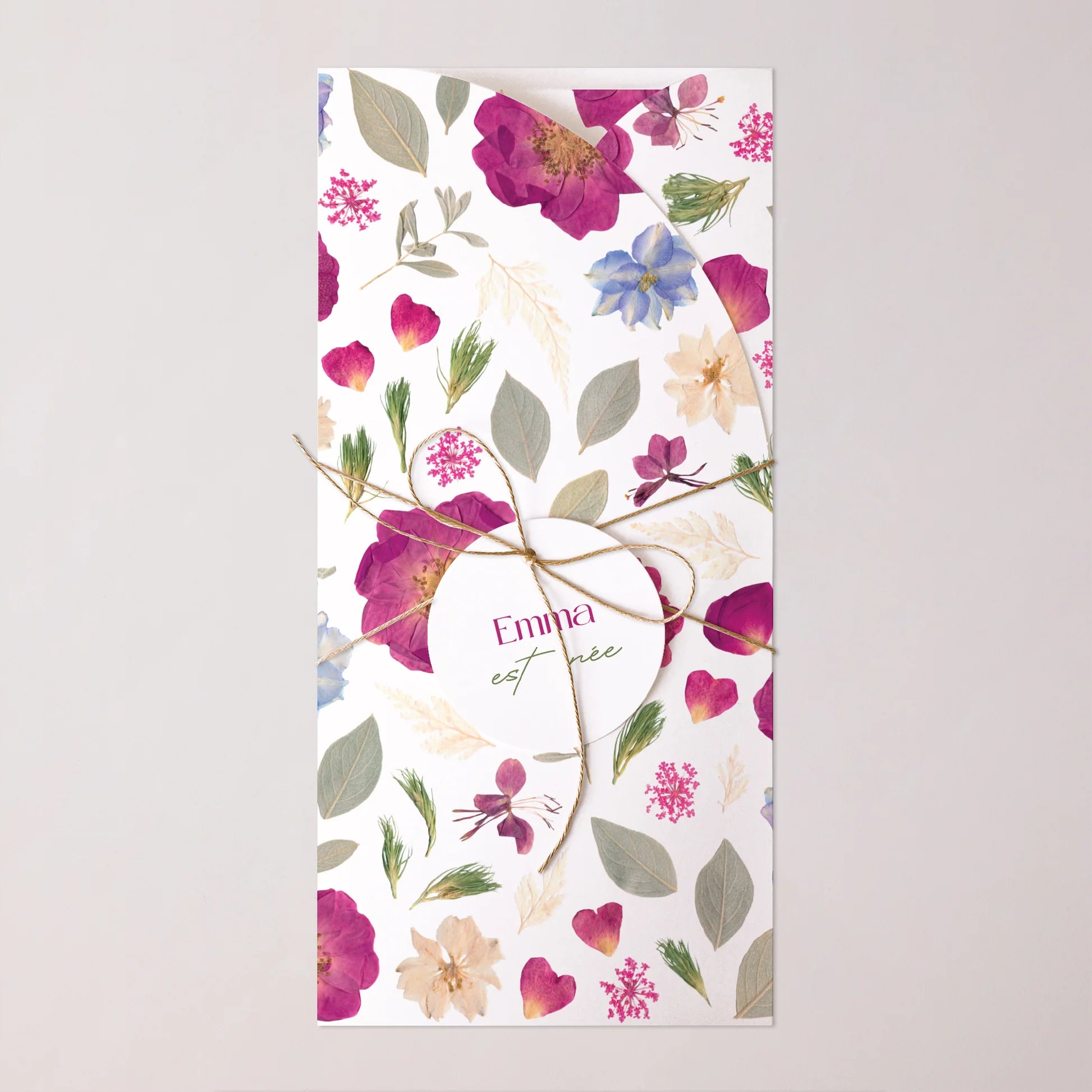 faire part rectangulaire fleuri maison june x chemin des marettes