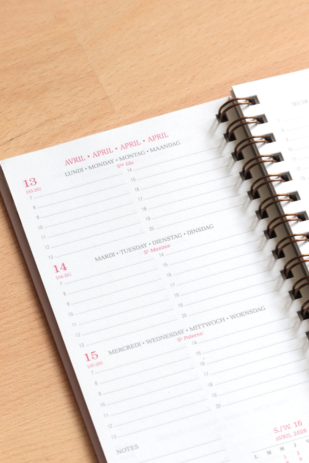 Agenda 2026 format poche - rose