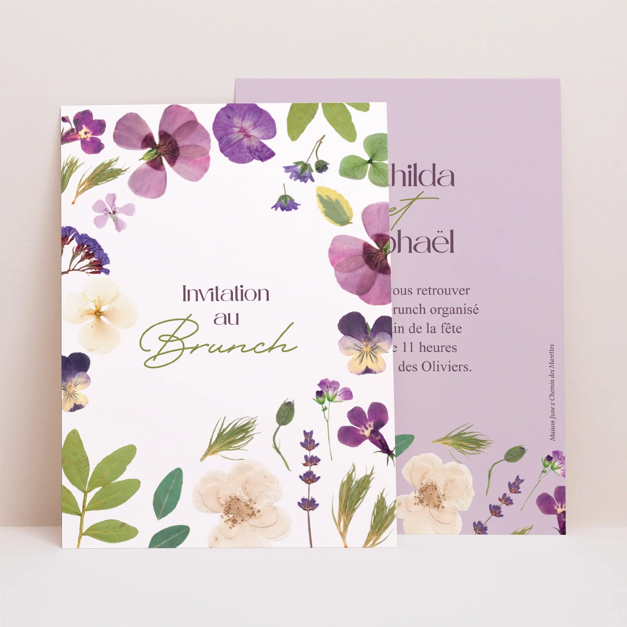 invitation brunch mariage fleuri maison june x chemin des marettes