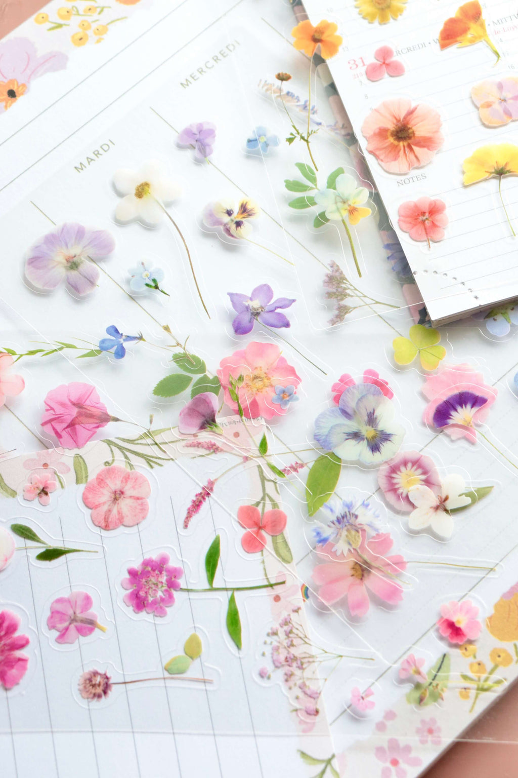 Lot Estival - 3 Planches stickers fleurs